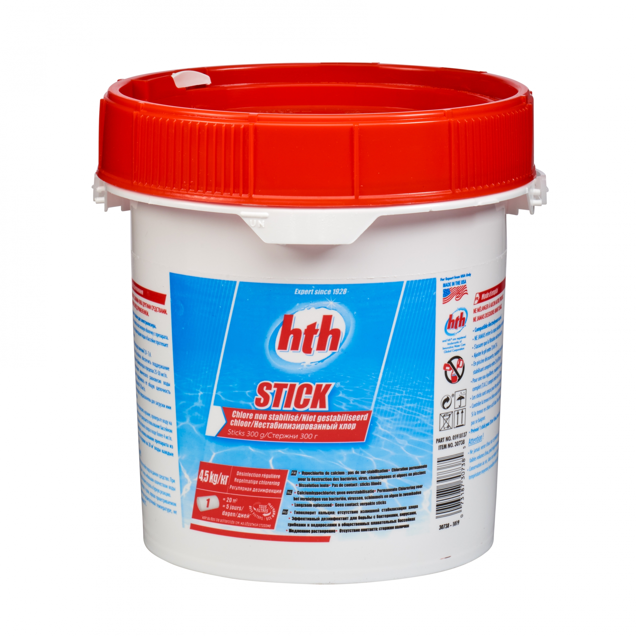 Sticks de chlore HTH de 300 g | 4,5 kg
