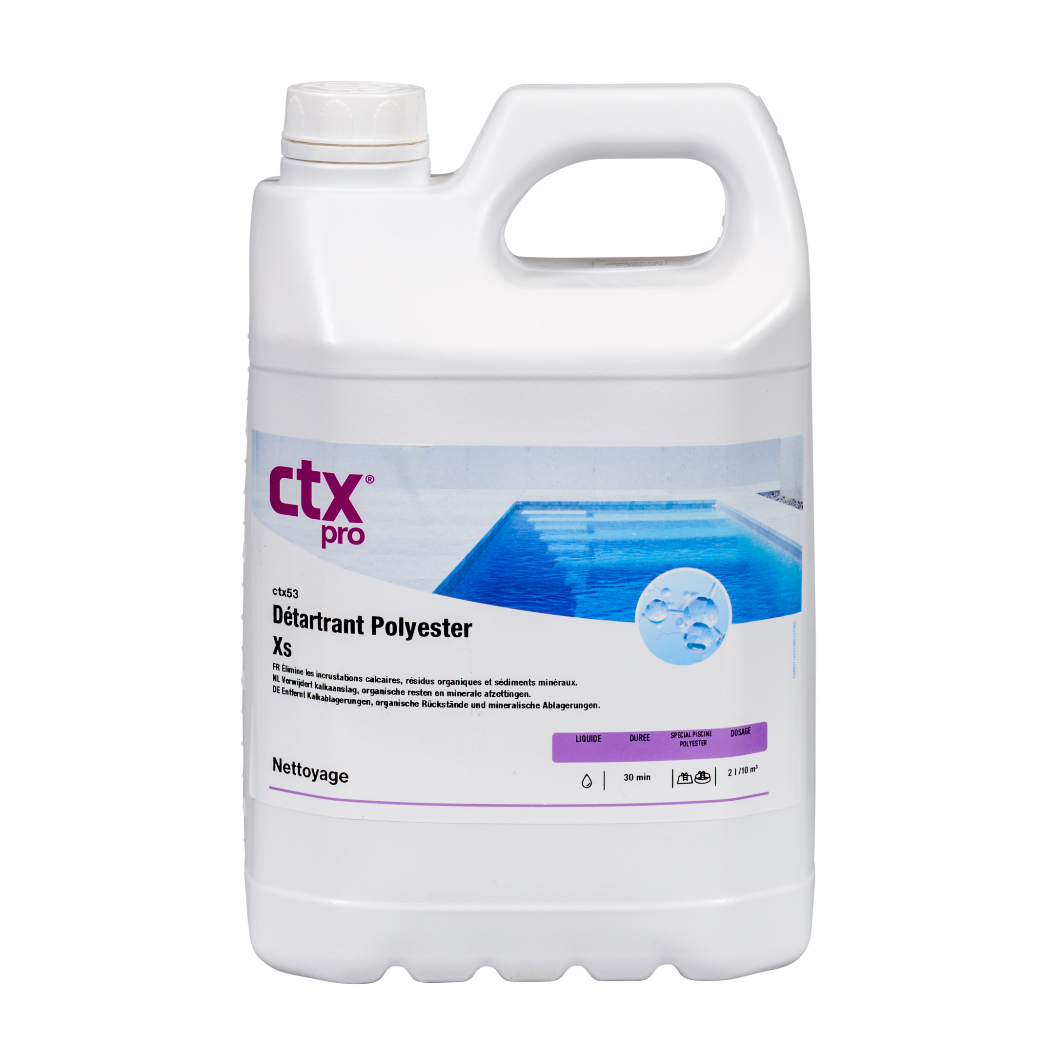 Produit nettoyant (pour piscines en fibre de verre et polyester) 5 L ctx53