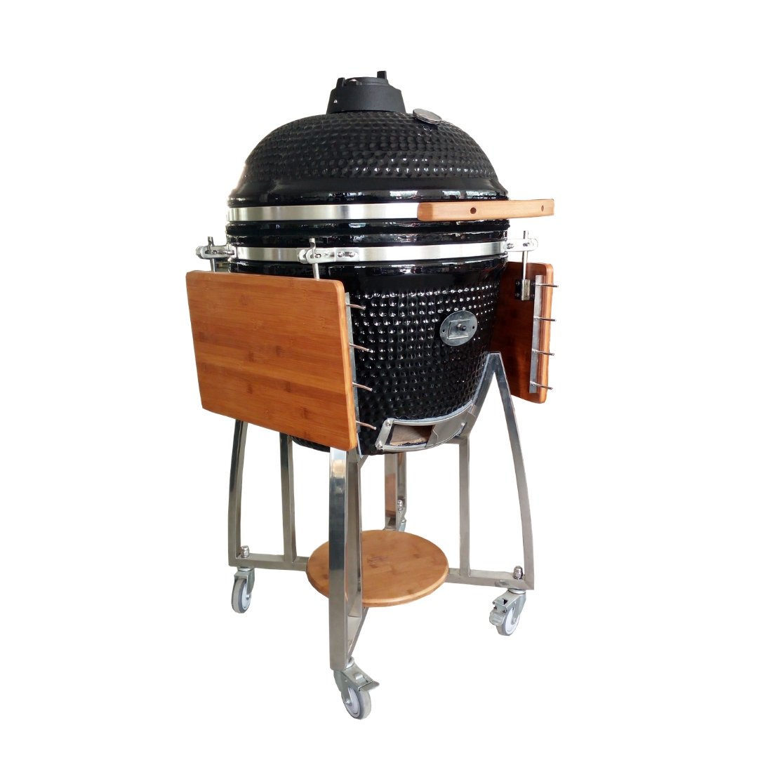 Barbecue au charbon de bois avec cuve et couvercle en céramique