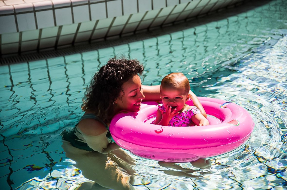 Fauteuil de piscine gonflable pour bébés Rose