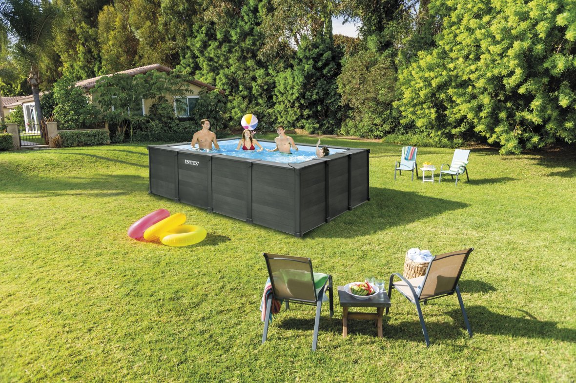 Piscine Intex Graphite Grey Panel set complet - 400 x 300 x 124 cm	