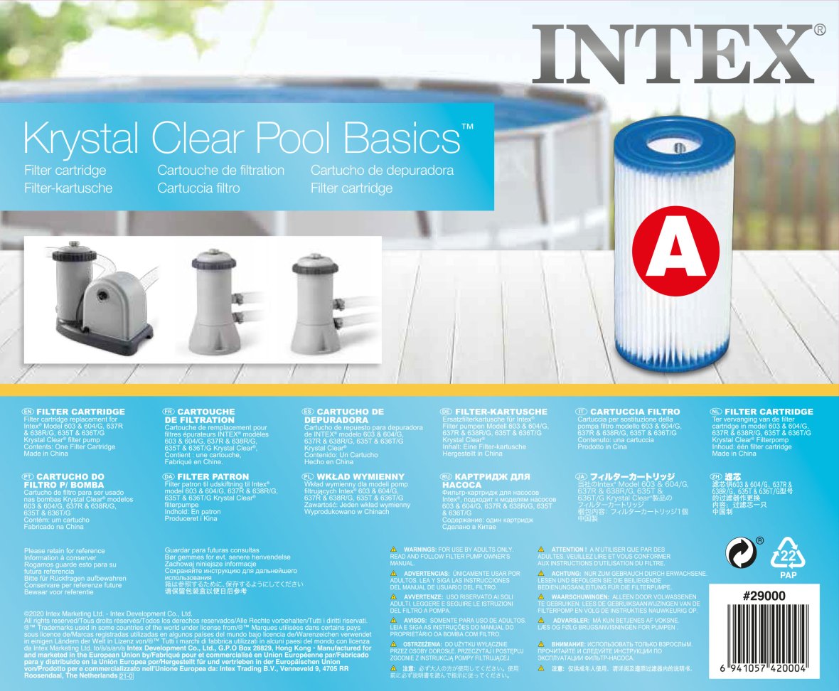 Cartouche de filtration intex 29000 Type A - 1 pièce