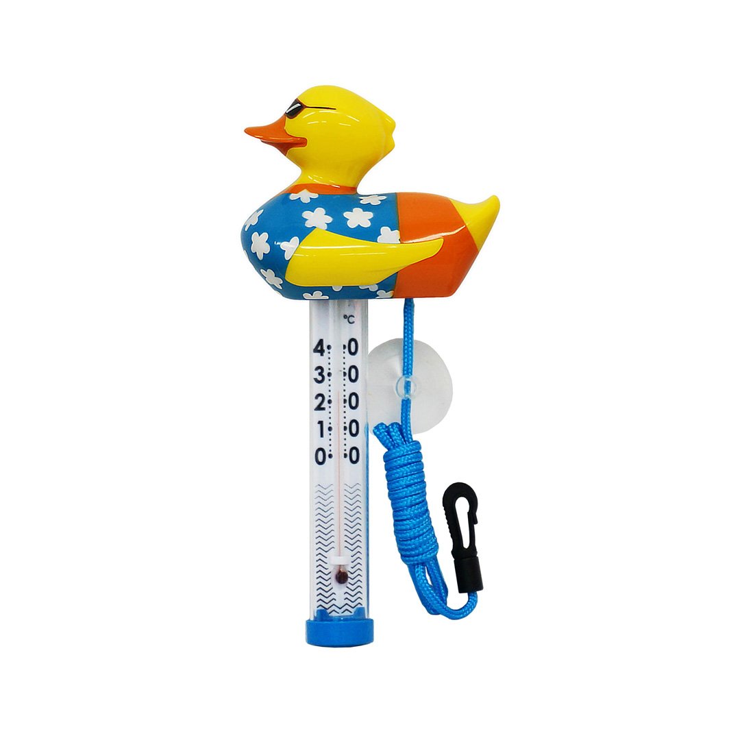 Thermomètre canard coloré fleurs