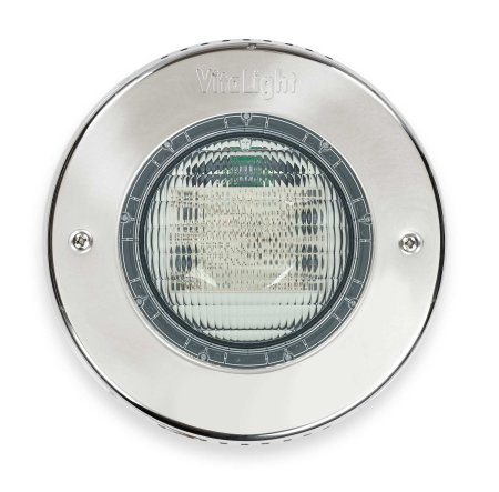 Éclairage LED à cadre en inox uniquement pour les piscines à revêtement liner.
