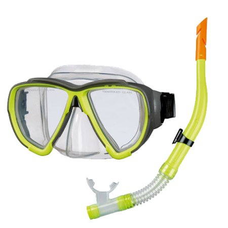 Snorkel en Duikbril Porto volwassenen geel