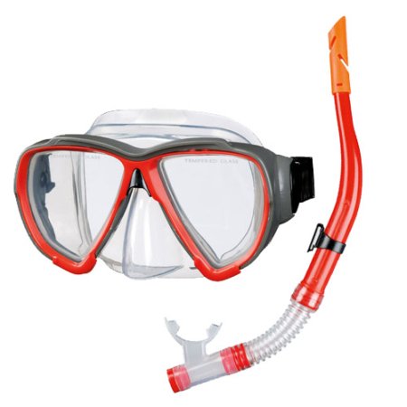 Ensemble tuba et lunettes pour adultes Rouge